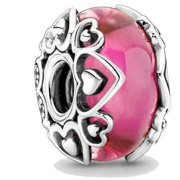 Pandora Pink Murano Reveal Your Love Charm Bead 791159C00 - Picture 1 of 5